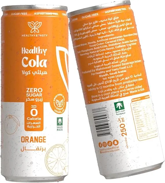 HEALTHY COLA ORANGE ZERO SUGAR 1X250ML